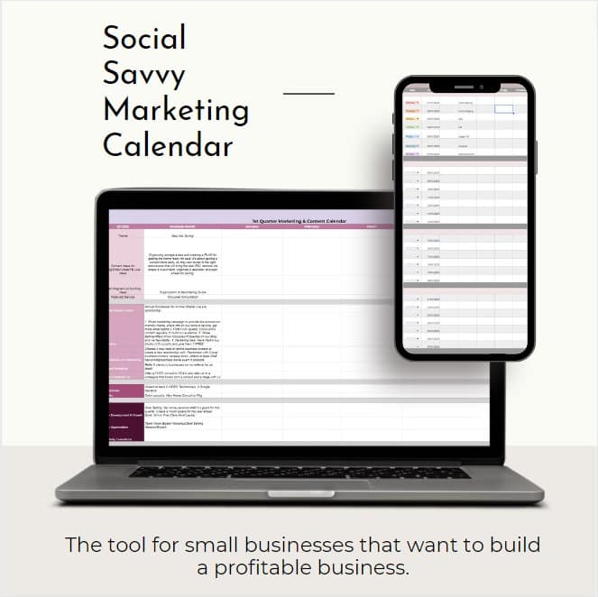 Social Savvy Marketing & Content Calendar