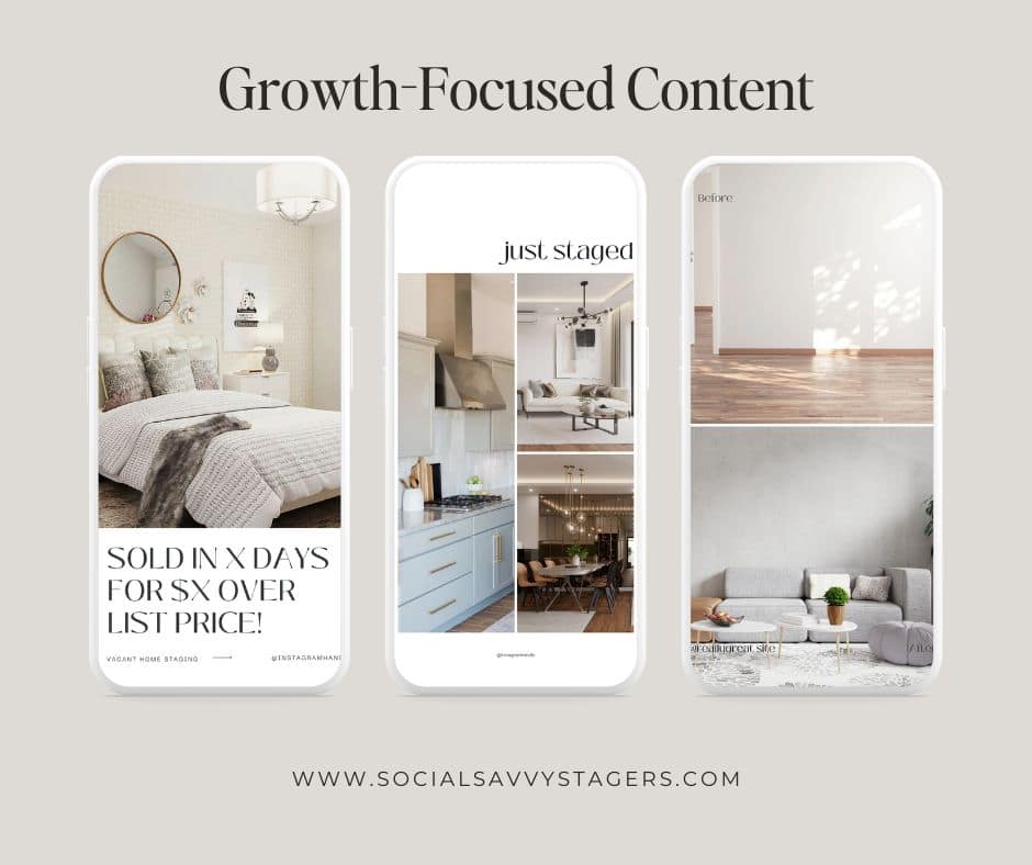 Before and after Instagram post ideas for stagers