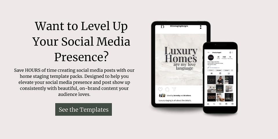 Social media templates for home stagers who want to make social media marketing easy.