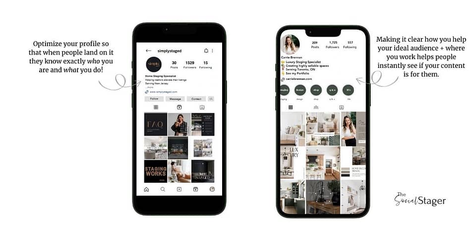 Instagram tips for home stagers and interior decorators.