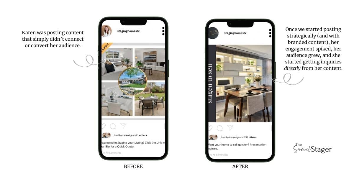 social media content for home stagers