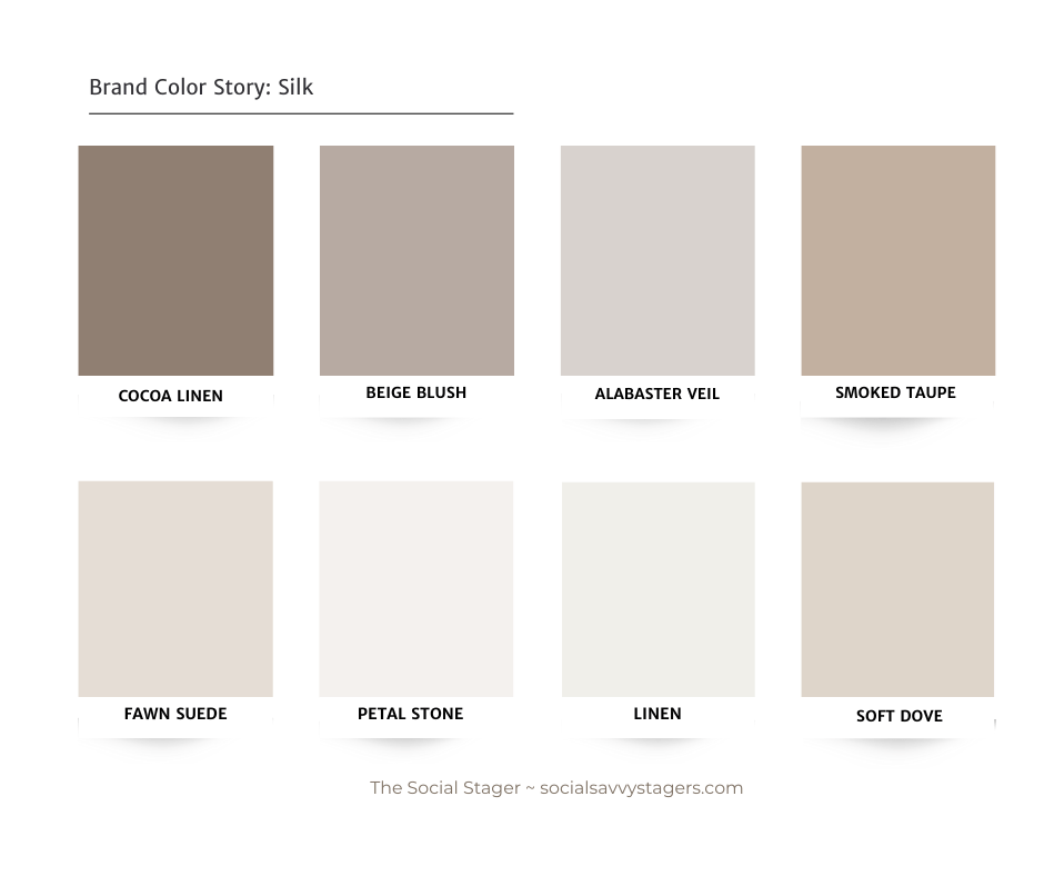 a color palette of different shades of beige and cream